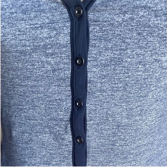 Lululemon Awesoma Henley Long Sleeve In Heathered Inkwell - Picture 9 of 13